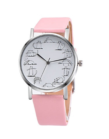 Lazy Cute Cat  Female  Child Student Watch