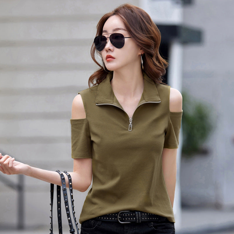 Summer Off-shoulder Top With Short Sleeves