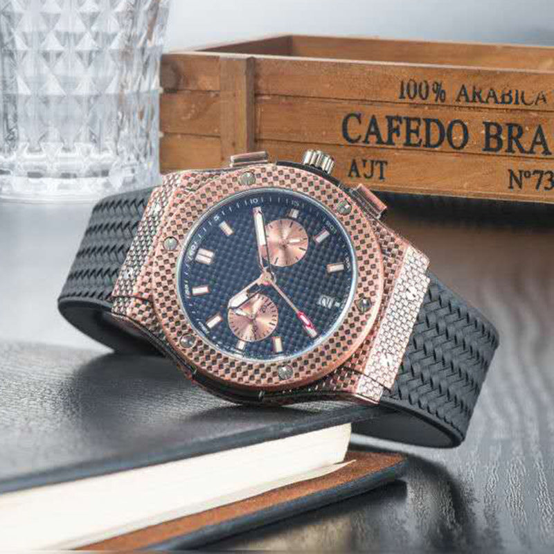 Glass mirror stainless steel watch