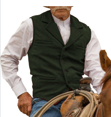 Men's Slim-fit Herringbone Vest Casual Business Suit Vest