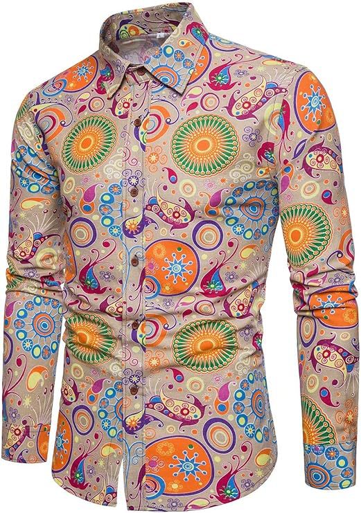 Beach Floral Mens Long-sleeve Shirt