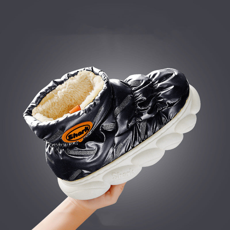 High-top Down Cloth Waterproof Cotton Slippers