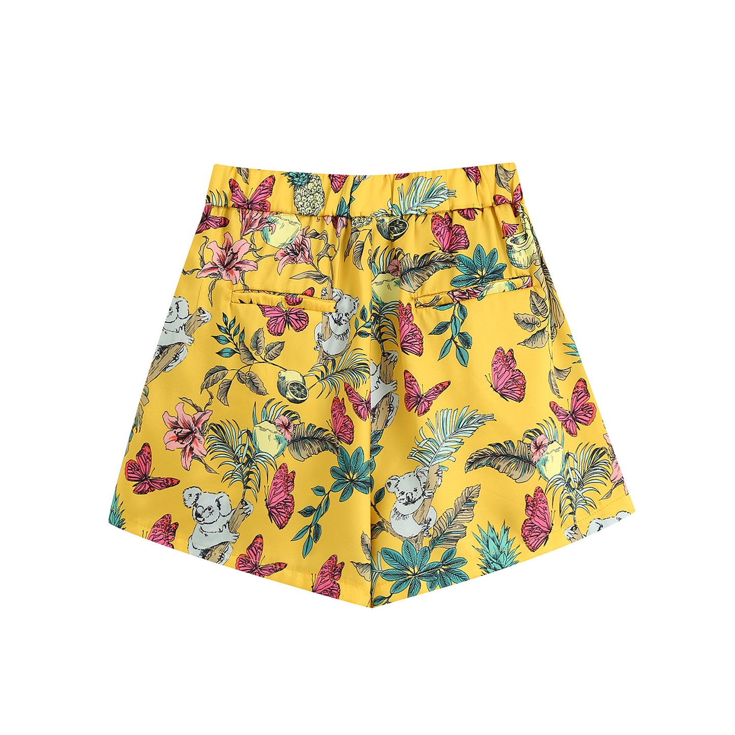 Women's yellow print shorts