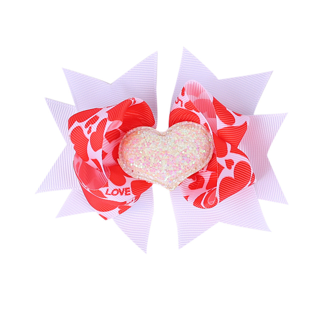 Children's Bow Hairpin Multi-layer Love Edge Clip