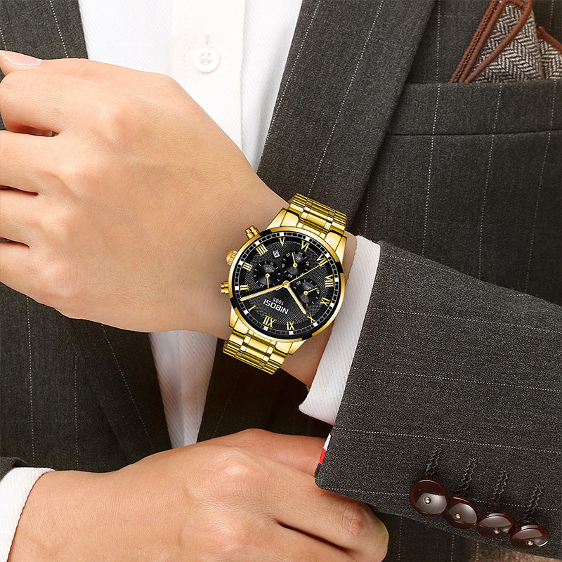 Multi Function Waterproof Steel Band Watch
