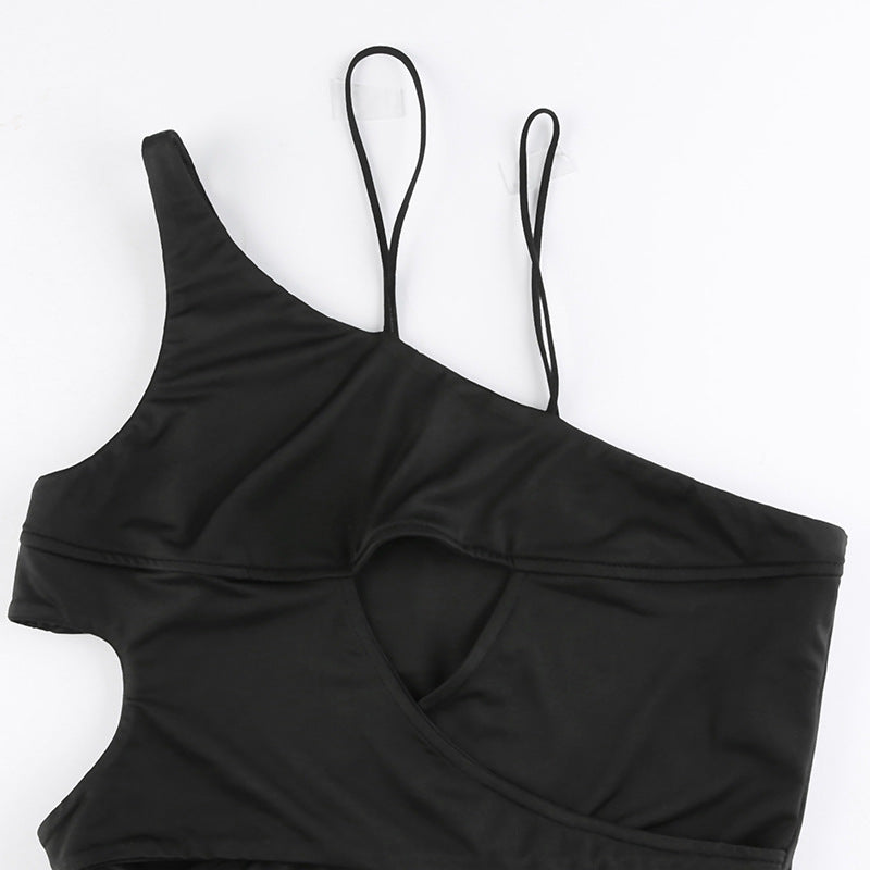 Hollow Out Chest Sleeve Vest For Female Outerwear