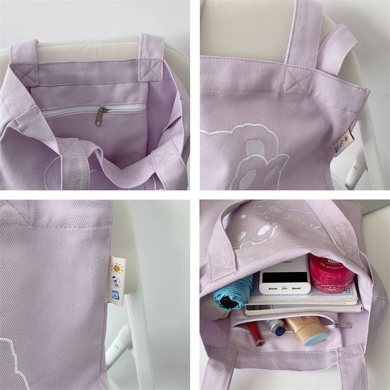 Women's Single Shoulder Portable Light Literary Cloth Bag
