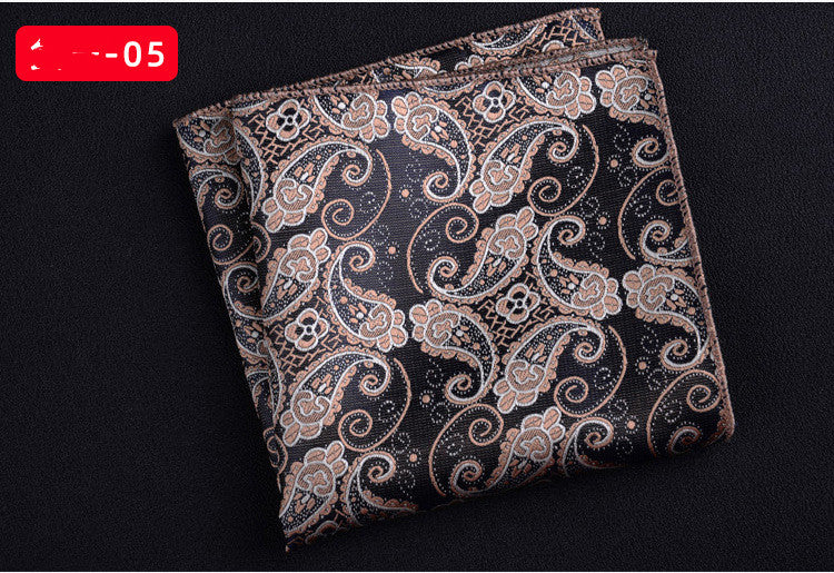 Men's Textured Retro Embroidery Jacquard Square Scarf