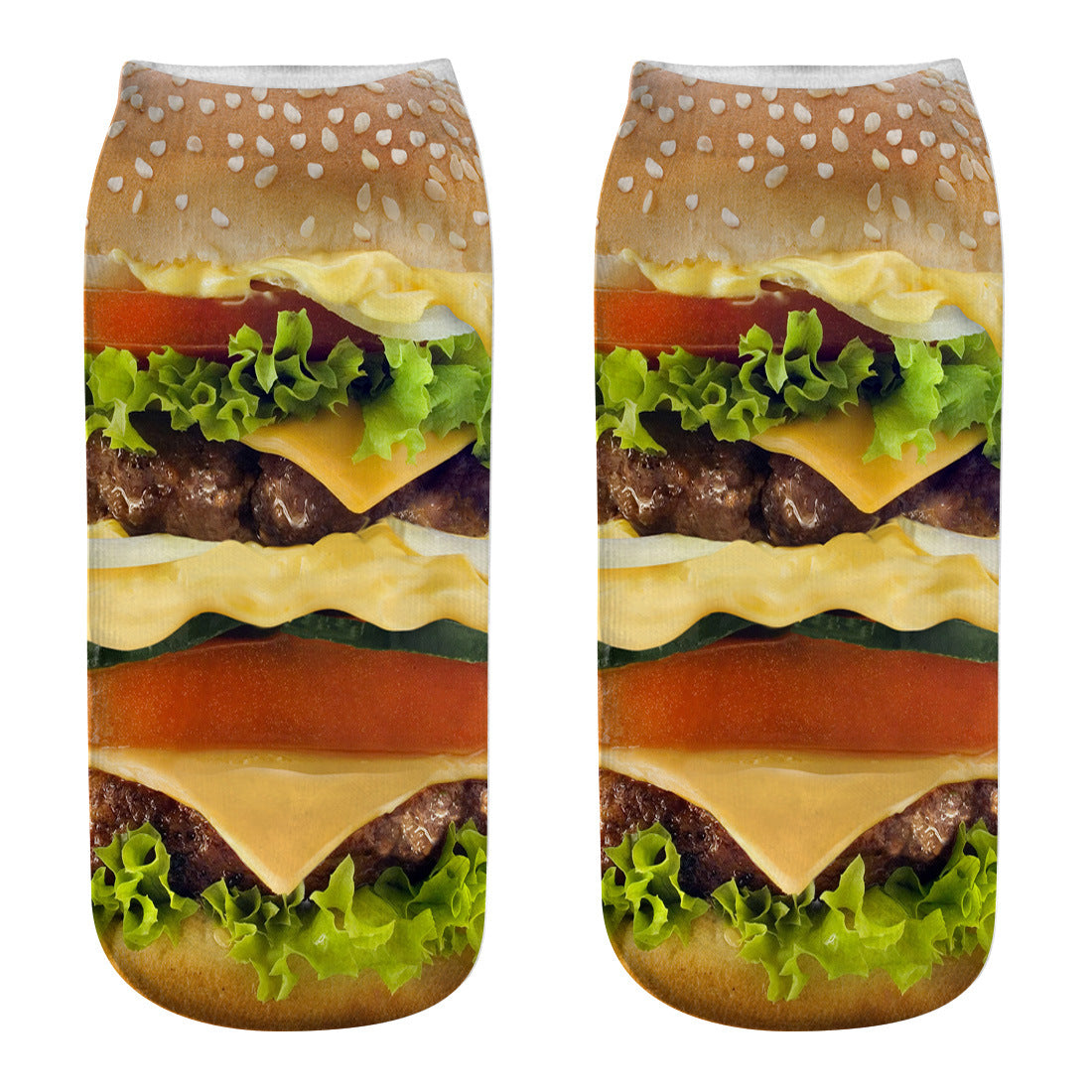 Hamburger fries series 3D printing socks