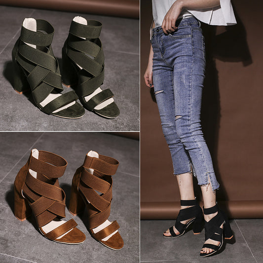 Cross strap sandals