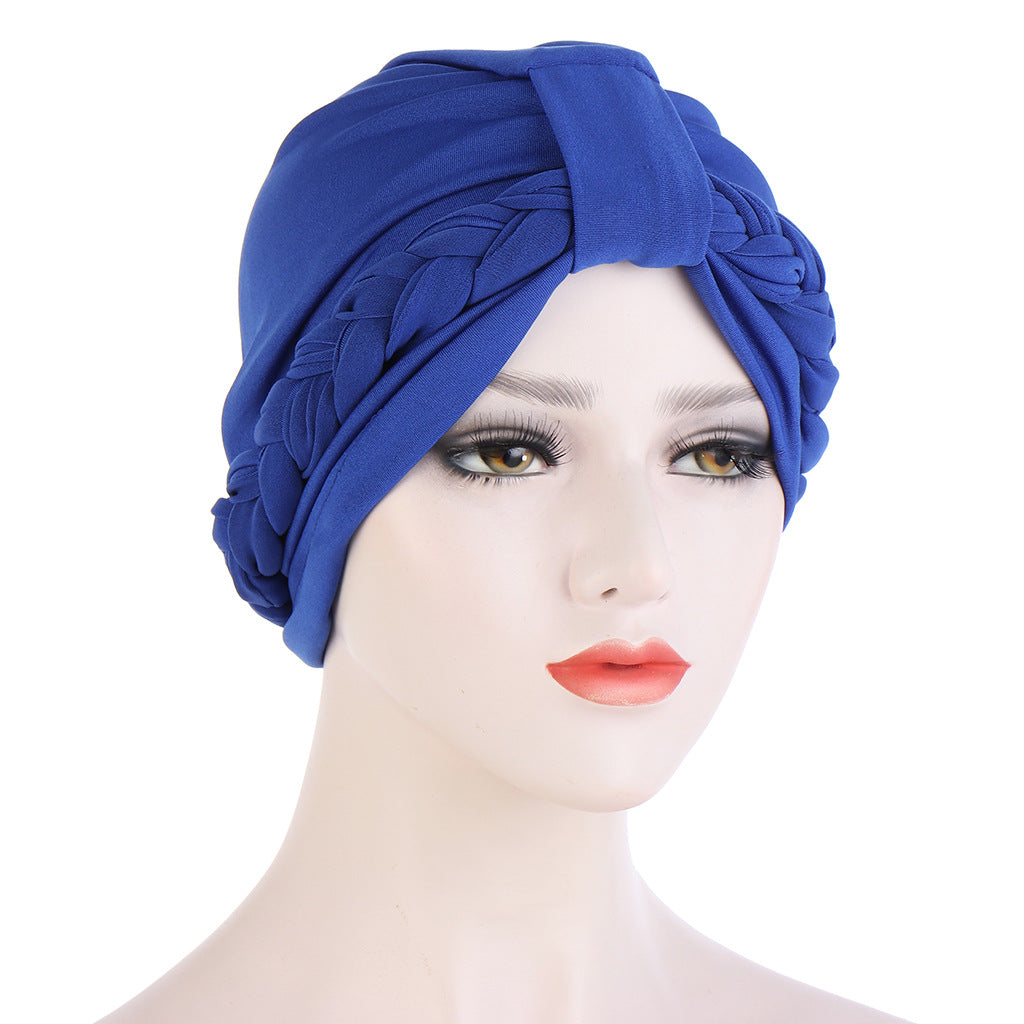 New Multi-color Crystal Hemp Three-layer Turban Hat