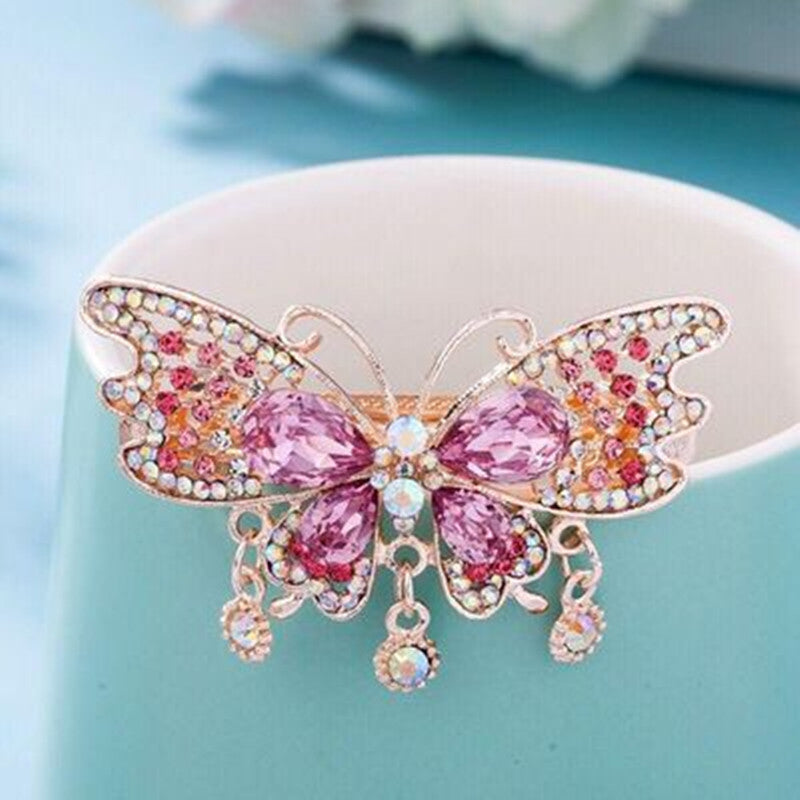 Crystal Inlaid Diamond Spring Horsetail Hairpin Peacock Hairpin