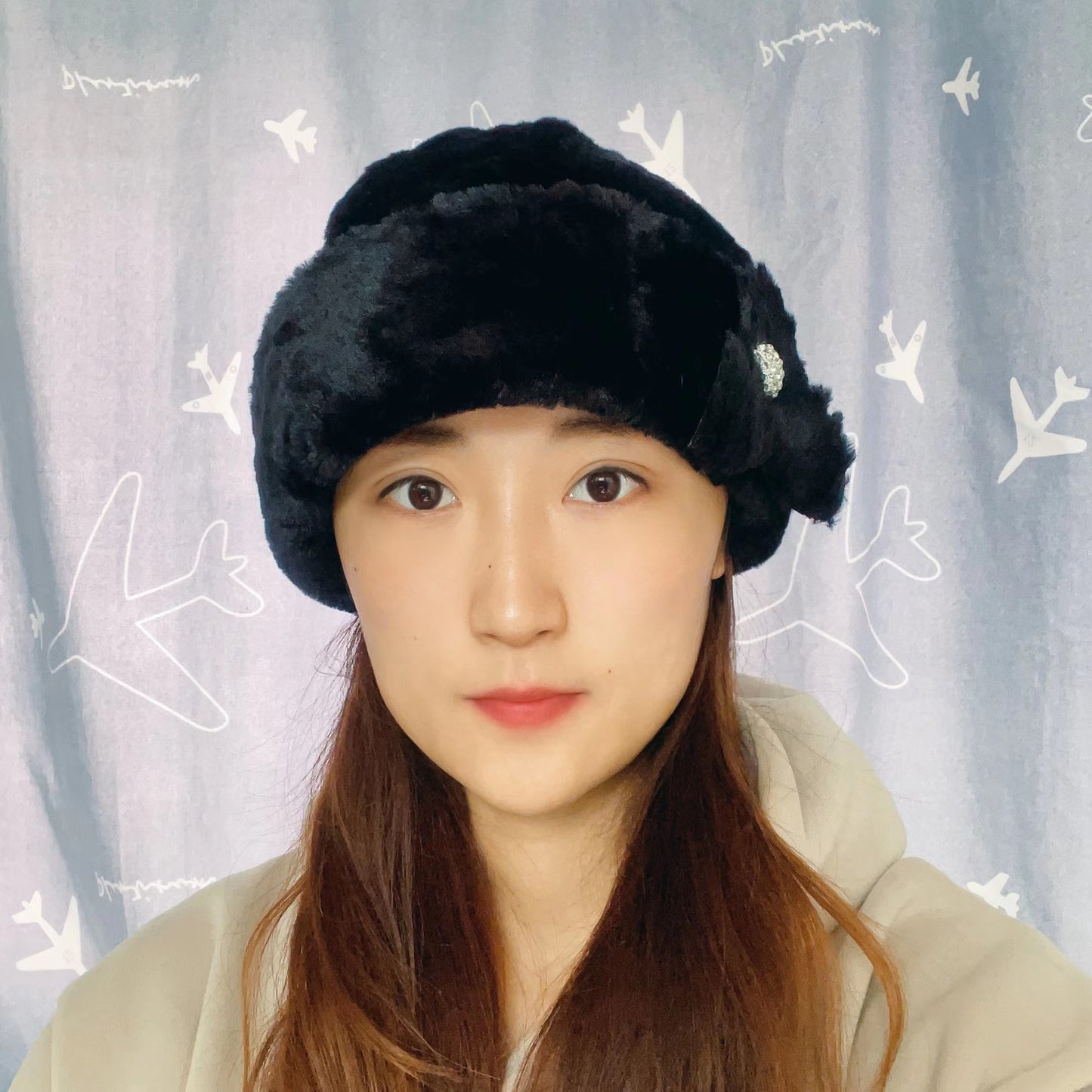 Women's Thick Warm Fur Straw Hat