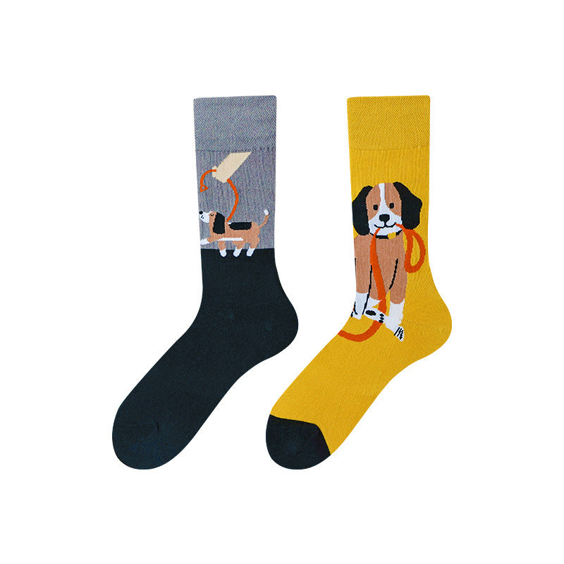 Asymmetric Middle Tube Cotton Socks Children