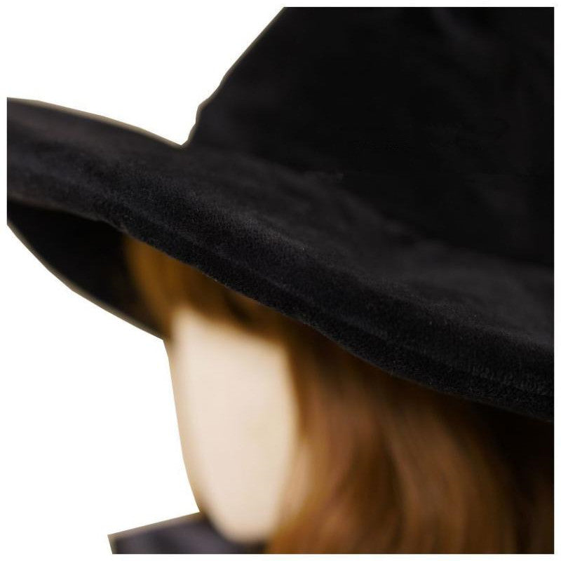 Women's Large Brim Velvet Solid Color Hat