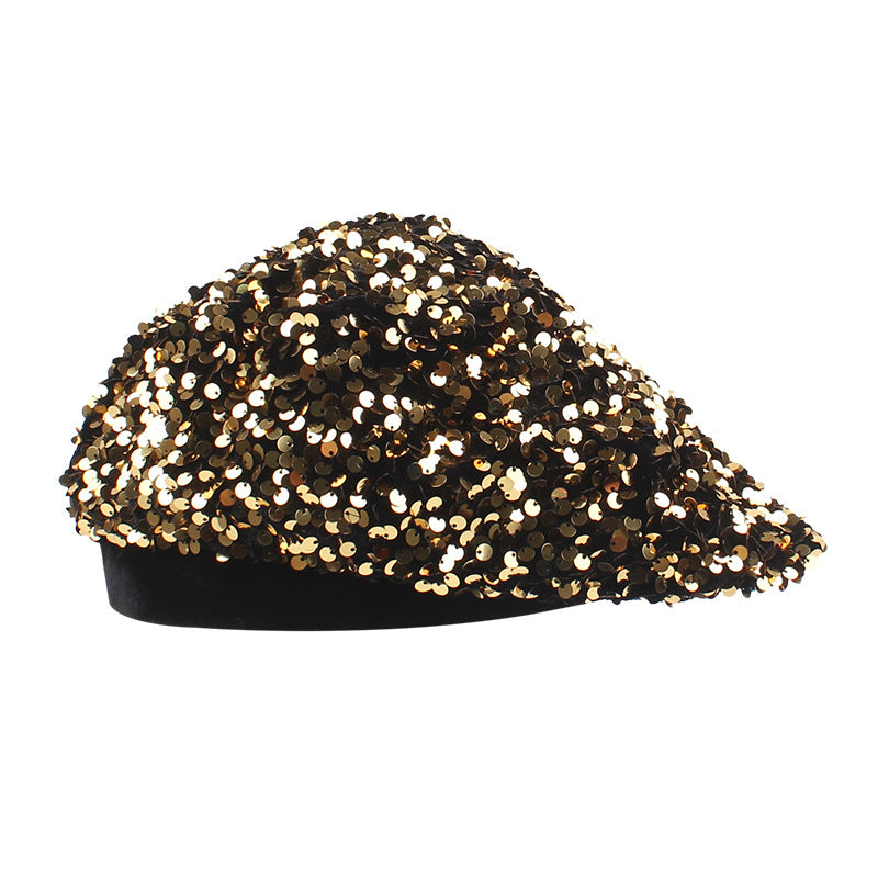 Versatile Fashion Couple Personality Casual Sequin Beret