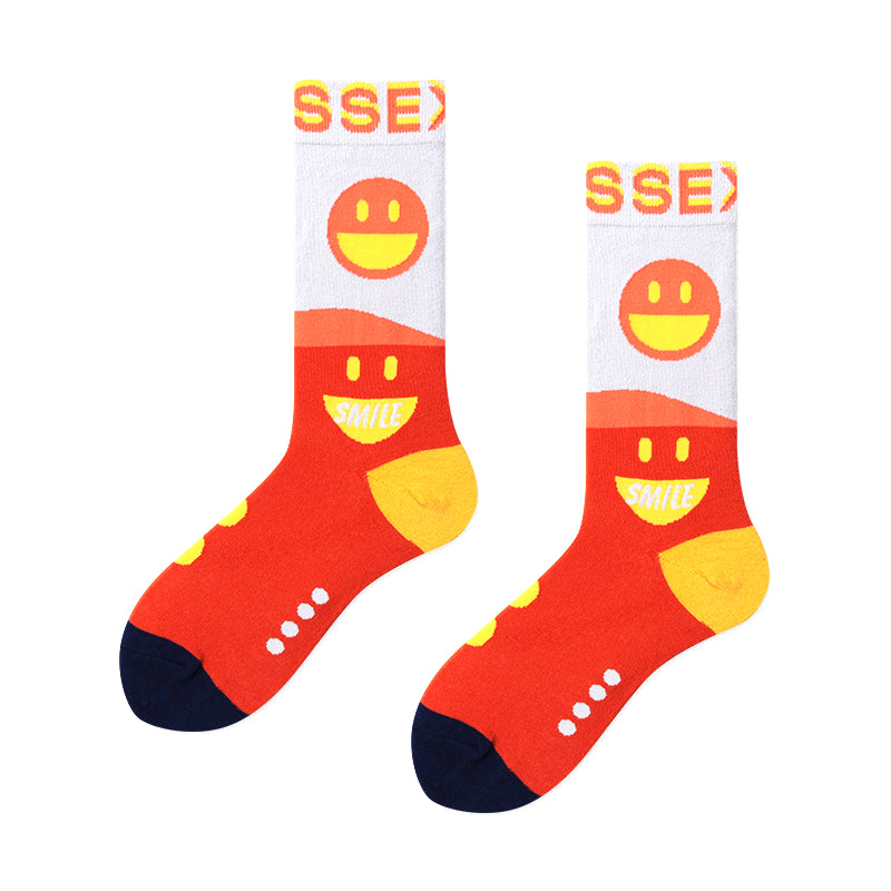Cute Cotton Socks Women's Mid-tube Color Anime Wild Retro