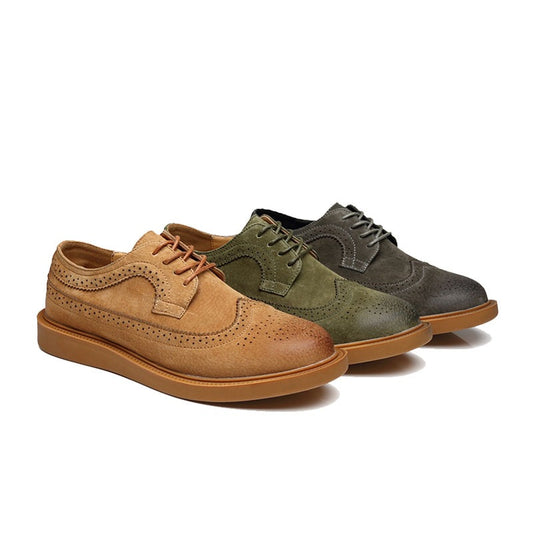 Casual shoes pig leather men's British trendy shoes
