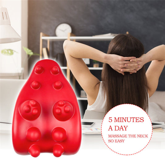 Red Waterproof PU Band Cervical Massage Pillow