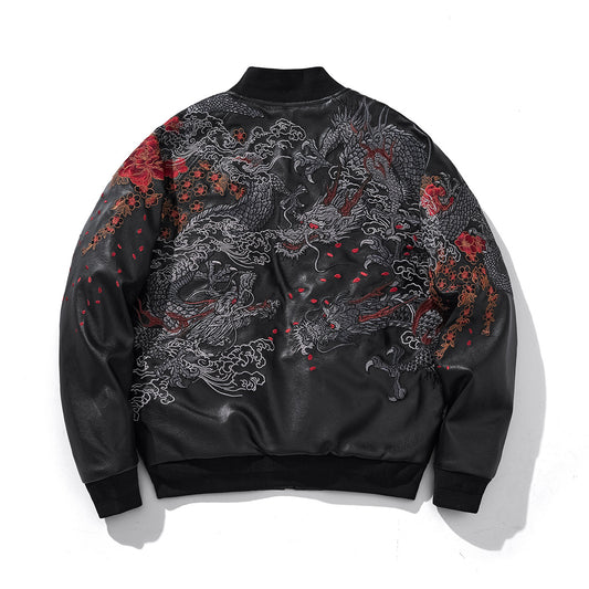 Thickened Cotton Padded Jacket With A Trendy Chinese Dragon Embroidery Design