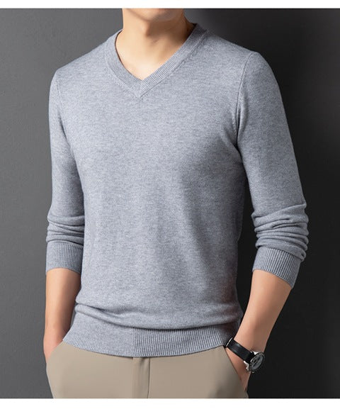 SpringAutumn Sweater V-Neck Top Men's