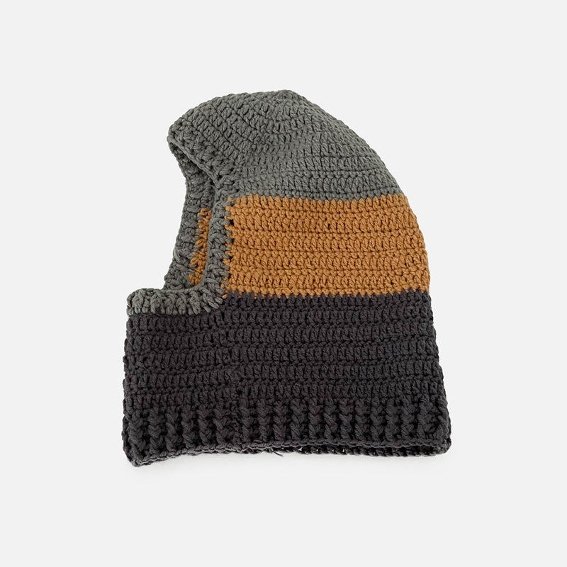 Bib Knitted Striped Woolen Pullover Hat