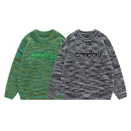 Letter Embroidery Crew Neck Sweater Sweater For Men And Women