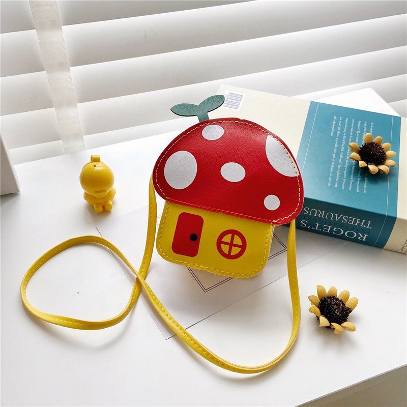 Cartoon Cute Children's Bag Shoulder Bag Korean Casual Messenger Bag Small Mushroom Coin Purse