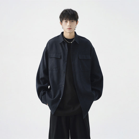 Men's Loose Large Size Casual Work Shirt Jacket
