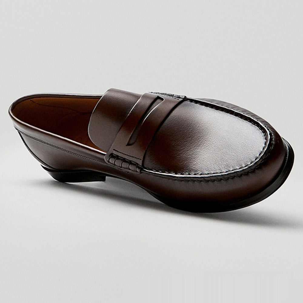 Retro Kalveskindsloafers til Mænd Håndlavet Slidstærkt Læder