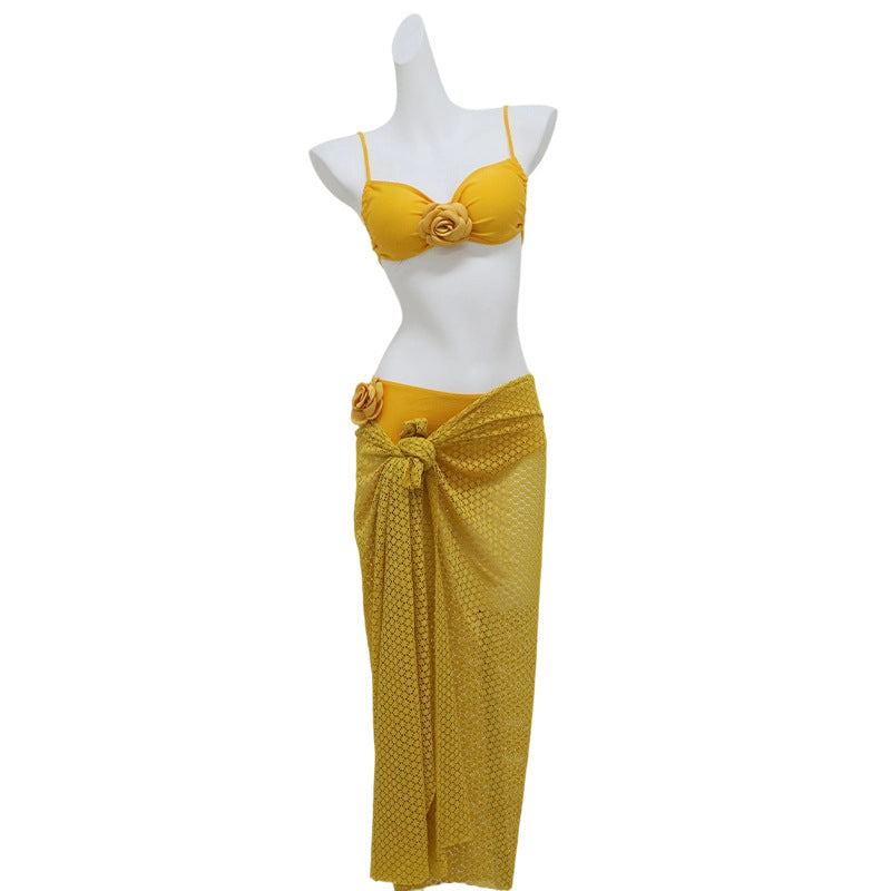 Women's Three-Piece Split Bikini Swimsuit Set