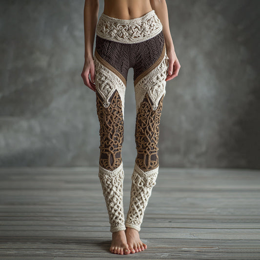 Womens Digital Print Knitted Base Leggings