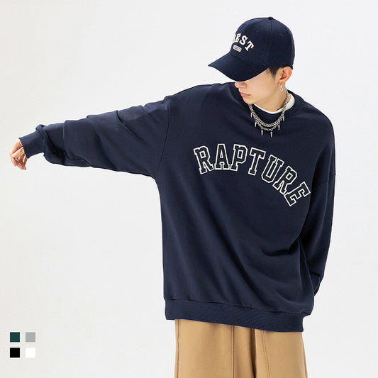 Letter Embroidery Tide Brand Sweater Autumn New Loose Couple Jacket