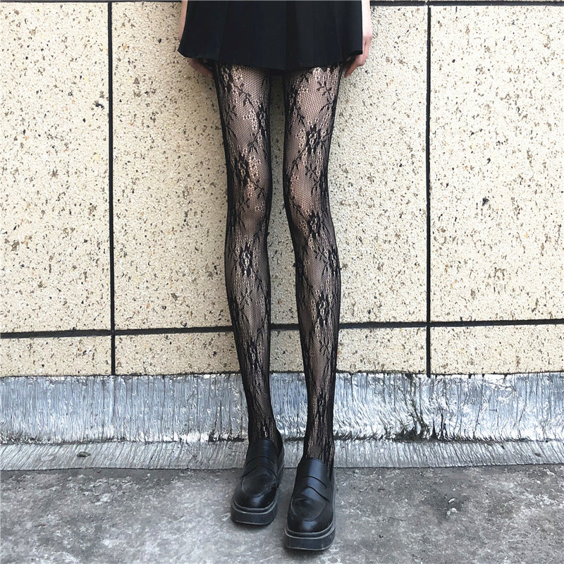 Fishnet Stockings HANAFUJI Stockings Thin Black Silk Pantyhose
