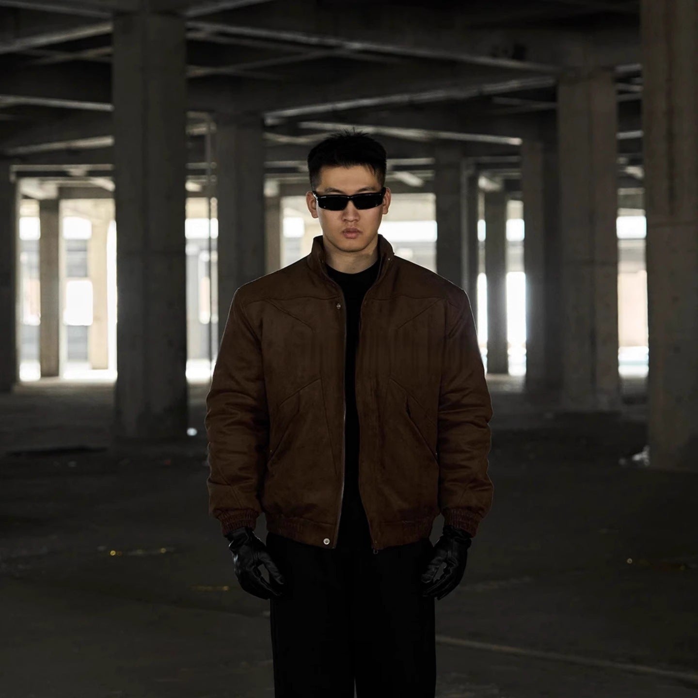 Stylish Versatile American-Style Patchwork Stand-Collar Mens Cotton Padded Jacket