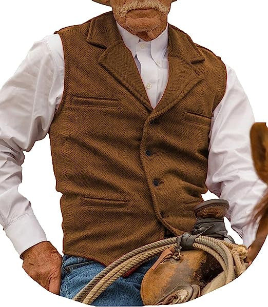 Men's Slim-fit Herringbone Vest Casual Business Suit Vest