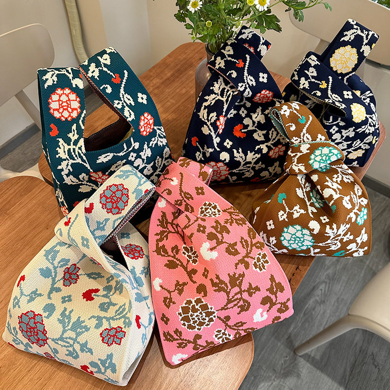 Rose Knitted Vest Handbag For Women