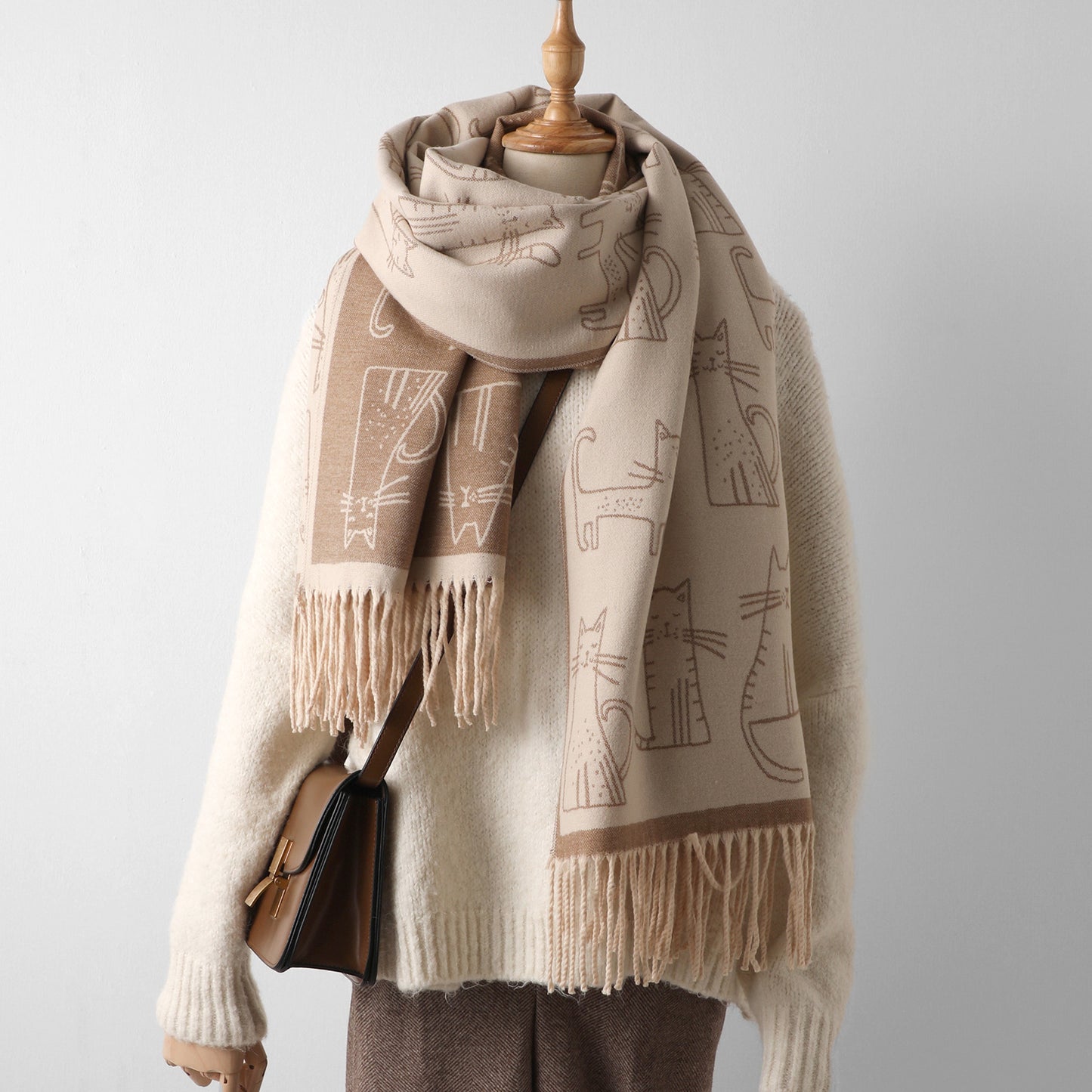 Printed Cashmere Shawl For Sun Protection In Autumn And Winter