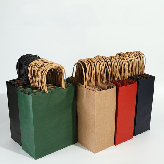 Bagt kraftpapirspose, håndholdt