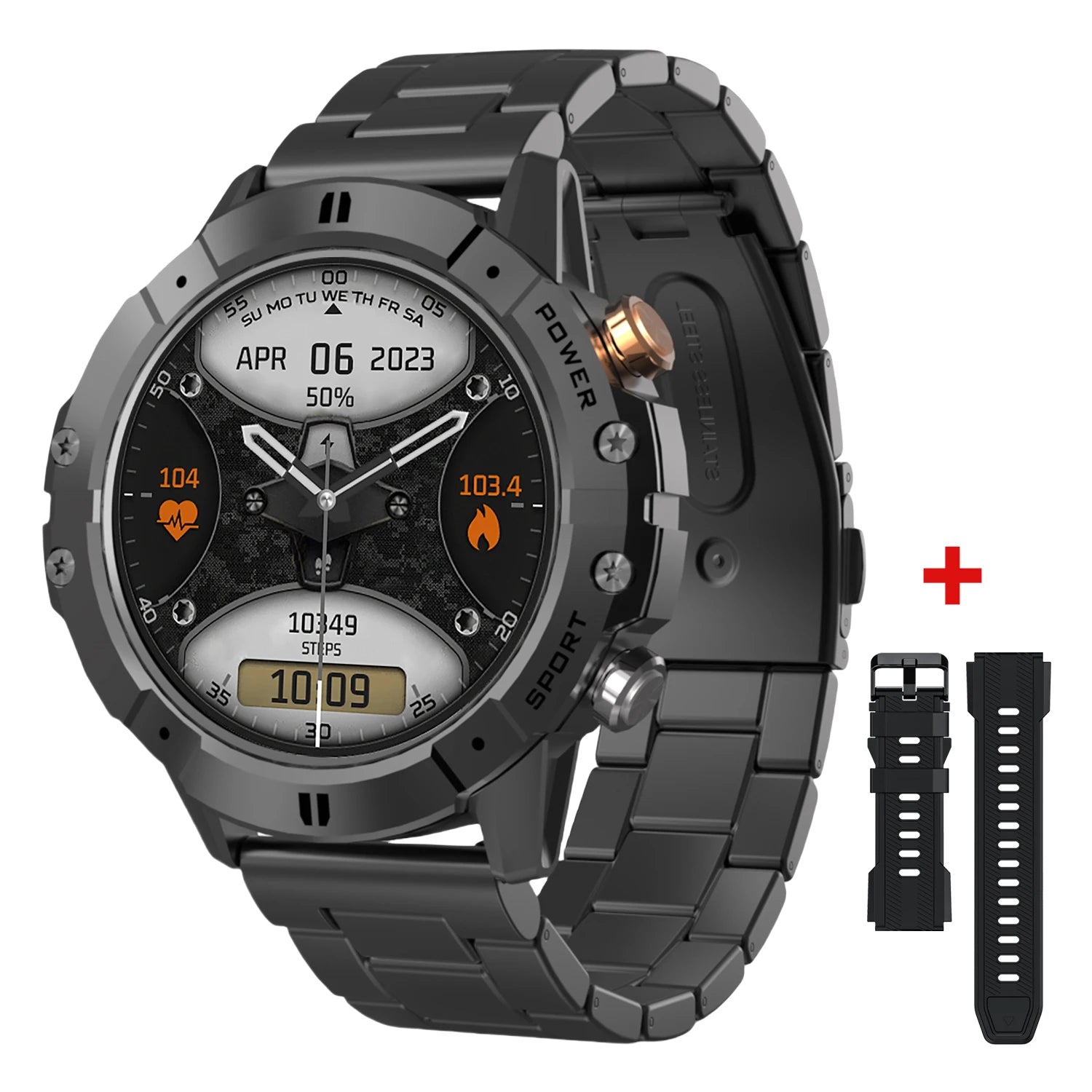 Outdoor Sports Smart Watch Men Bluetooth Call AI Voice Assistant Heart Rate Monitor Fitness Tracker 1ATM Waterproof Smartwatch