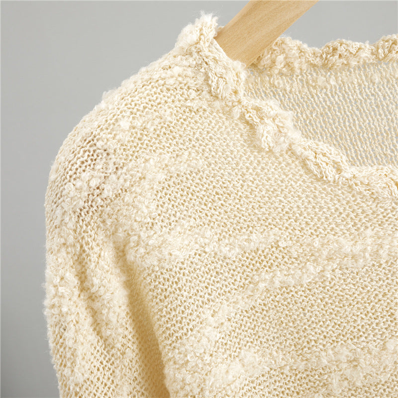 Temperament Crew Neck Loose Oversized Knit Female Fashion Tops