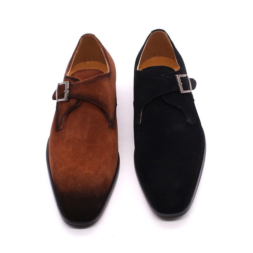 Suede håndlavede herresko i læder - brun, business casual, klassisk retro