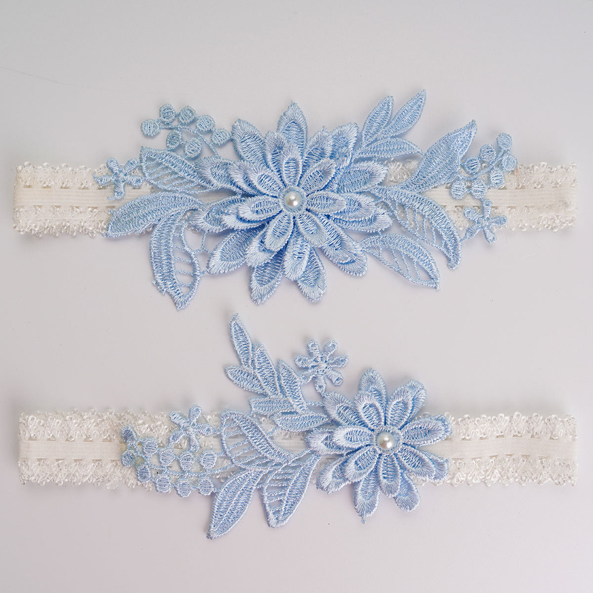 Sky Blue Elastic Lace Sexy Thigh Garter Belt