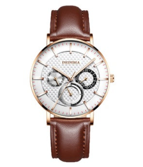 Three-eye Six-hand Multi-function Steel Strap Watch