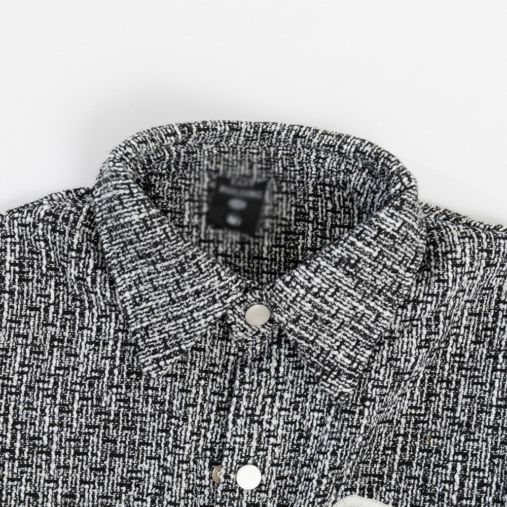 Letter Embroidery Woven Long-sleeved Shirt For Men