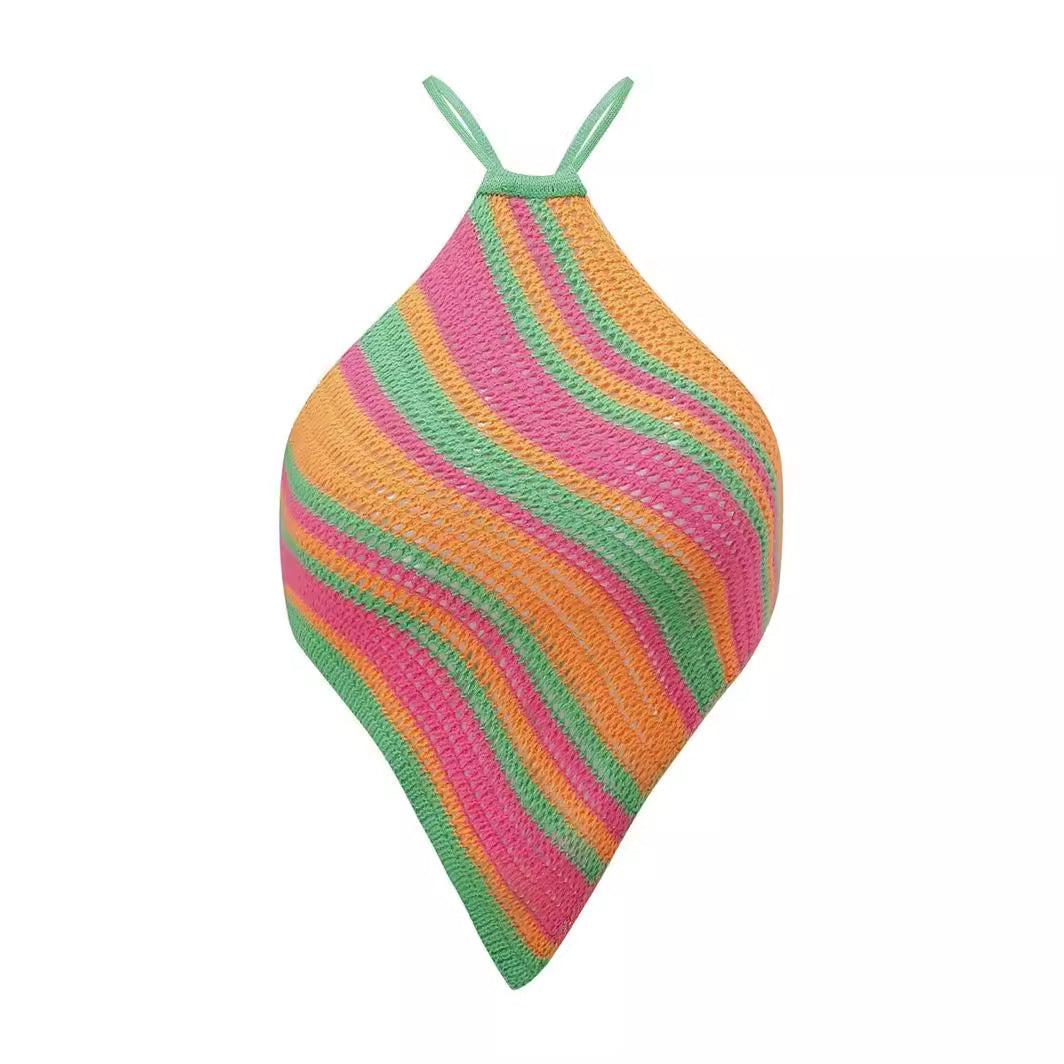 Lace-up Women's Tube Top Beach Halter Knitted Sling