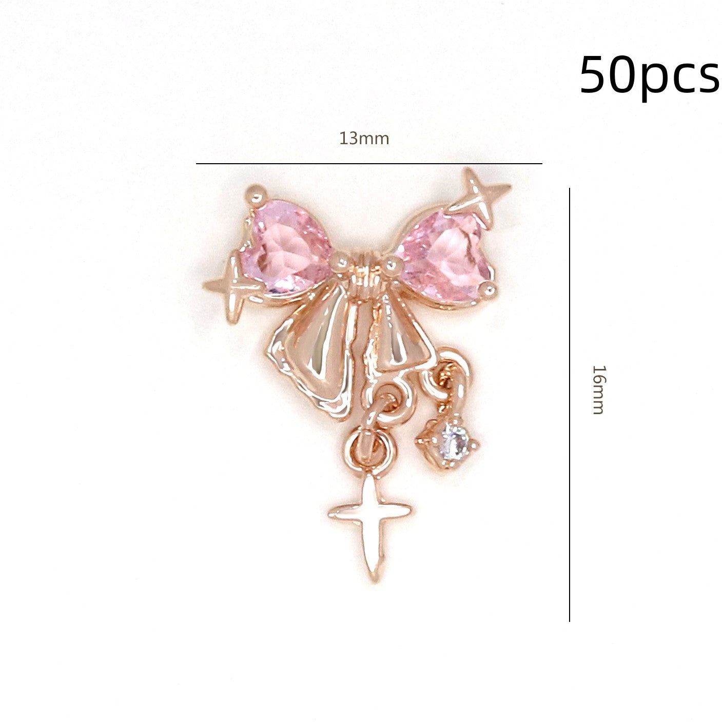 Bow Zircon Nail Ornament Zircon