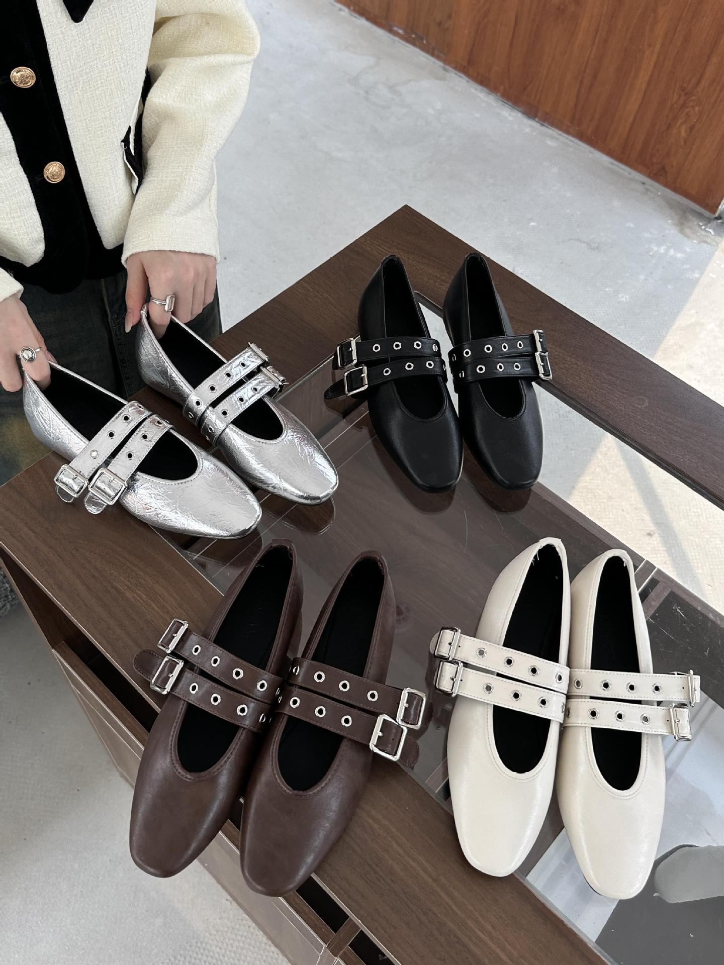 French-style Vintage Flat Height-increasing Womens Shoes