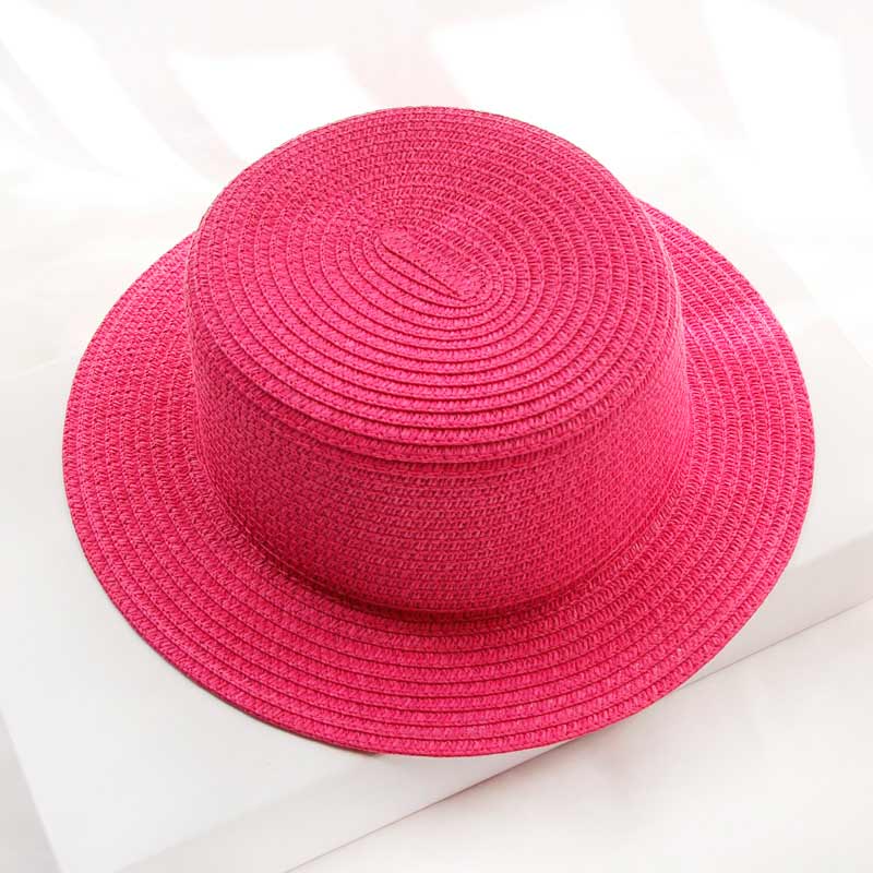 Flat Top Hat Foldable Simple Beach Korean Version Casual Travel Straw