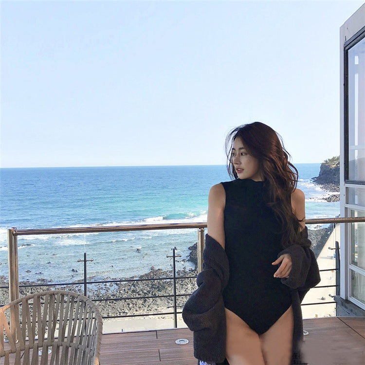 Women's Backless Halter Lace-up Triangle One-piece